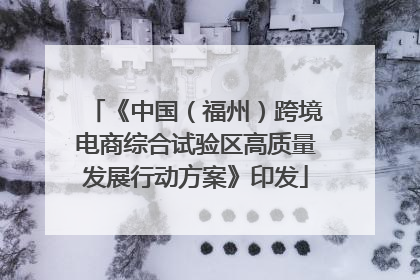 《中国（福州）跨境电商综合试验区高质量发展行动方案》印发