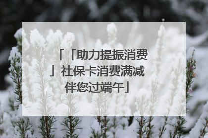 「助力提振消费」社保卡消费满减伴您过端午