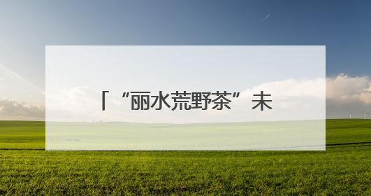 “丽水荒野茶”未来之路如何走？专题调研近日开展