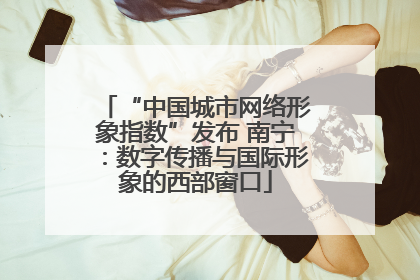 “中国城市网络形象指数”发布 南宁：数字传播与国际形象的西部窗口