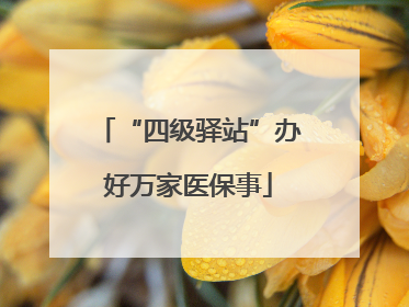 “四级驿站”办好万家医保事
