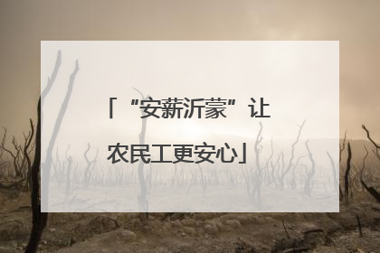 “安薪沂蒙”让农民工更安心