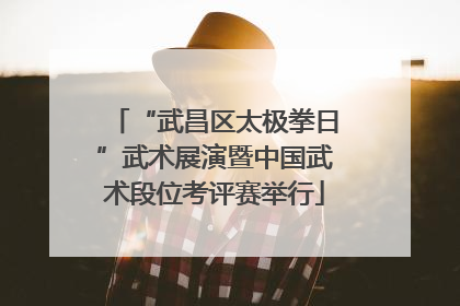 “武昌区太极拳日”武术展演暨中国武术段位考评赛举行