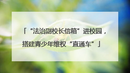 “法治副校长信箱”进校园，搭建青少年维权“直通车”