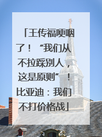 王传福哽咽了！“我们从不拉踩别人，这是原则”！比亚迪：我们不打价格战