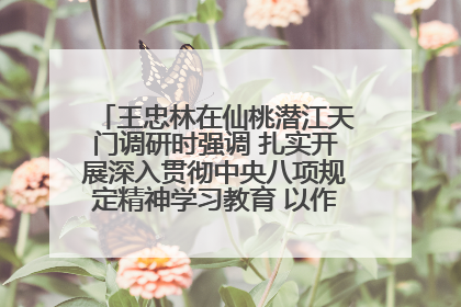 王忠林在仙桃潜江天门调研时强调 扎实开展深入贯彻中央八项规定精神学习教育 以作风建设新成效加快推动高质量发展