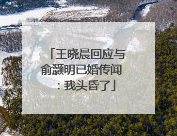 王晓晨回应与俞灏明已婚传闻：我头昏了