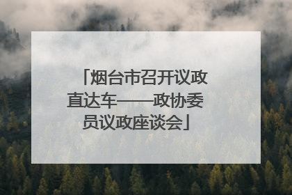 烟台市召开议政直达车——政协委员议政座谈会