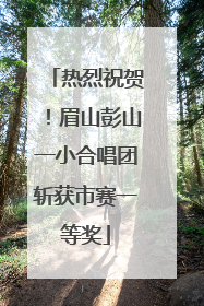 热烈祝贺！眉山彭山一小合唱团斩获市赛一等奖