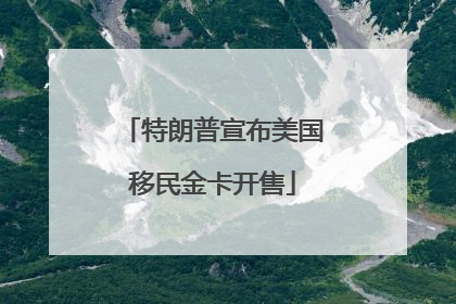 特朗普宣布美国移民金卡开售