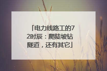 电力线路工的72时辰：爬陡坡钻隧道，还有其它