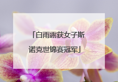 白雨露获女子斯诺克世锦赛冠军