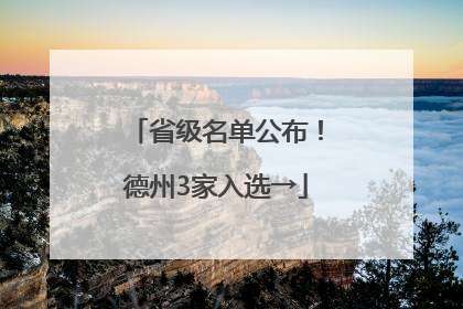 省级名单公布！德州3家入选→
