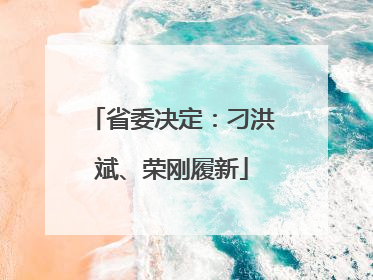 省委决定：刁洪斌、荣刚履新