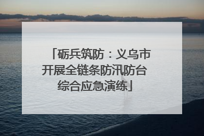 砺兵筑防：义乌市开展全链条防汛防台综合应急演练