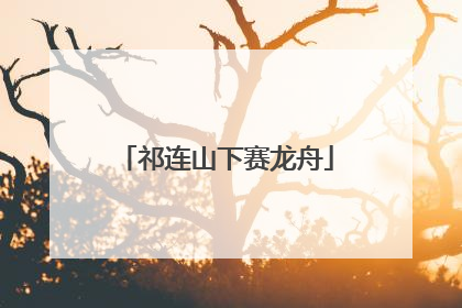 祁连山下赛龙舟
