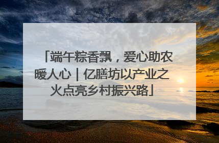 端午粽香飘，爱心助农暖人心｜亿膳坊以产业之火点亮乡村振兴路