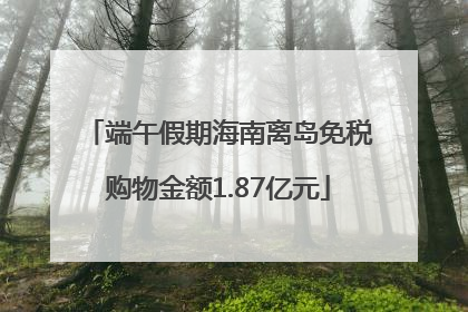 端午假期海南离岛免税购物金额1.87亿元