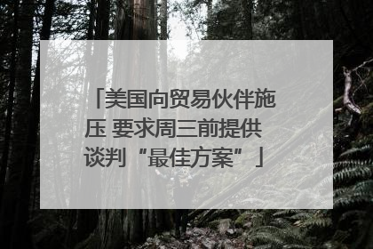 美国向贸易伙伴施压 要求周三前提供谈判“最佳方案”