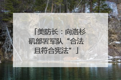 美防长：向洛杉矶部署军队“合法且符合宪法”