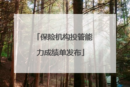 保险机构投管能力成绩单发布