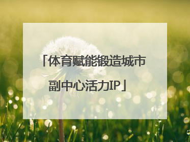 体育赋能锻造城市副中心活力IP