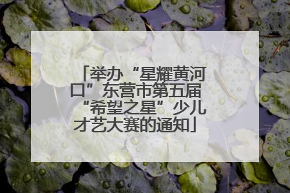 举办“星耀黄河口”东营市第五届“希望之星”少儿才艺大赛的通知