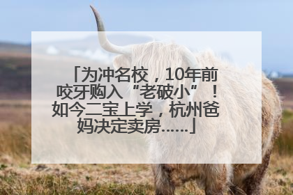 为冲名校，10年前咬牙购入“老破小”！如今二宝上学，杭州爸妈决定卖房……