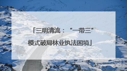 三明清流：“一带三”模式破局林业执法困境