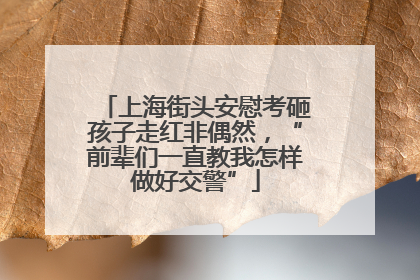 上海街头安慰考砸孩子走红非偶然，“前辈们一直教我怎样做好交警”