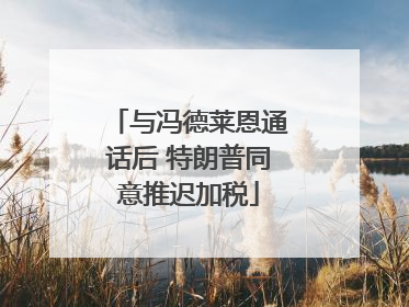 与冯德莱恩通话后 特朗普同意推迟加税