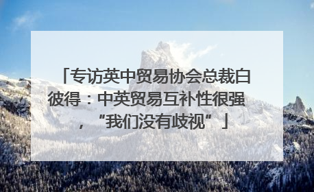 专访英中贸易协会总裁白彼得：中英贸易互补性很强，“我们没有歧视”