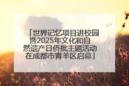 世界记忆项目进校园暨2025年文化和自然遗产日侨批主题活动在成都市青羊区启幕