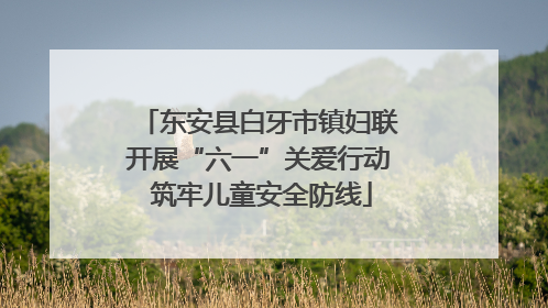 东安县白牙市镇妇联开展“六一”关爱行动 筑牢儿童安全防线