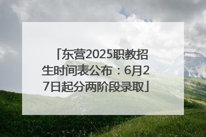 东营2025职教招生时间表公布：6月27日起分两阶段录取