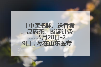 中医把脉、送香囊、品药茶、拔罐针灸……5月28日-29日，尽在山东医专附属医院中医夜市