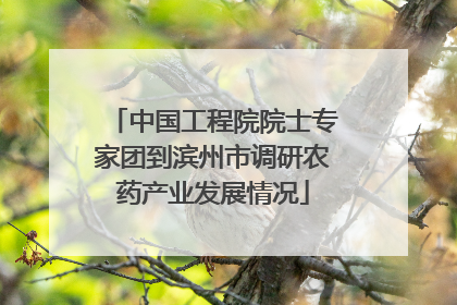 中国工程院院士专家团到滨州市调研农药产业发展情况