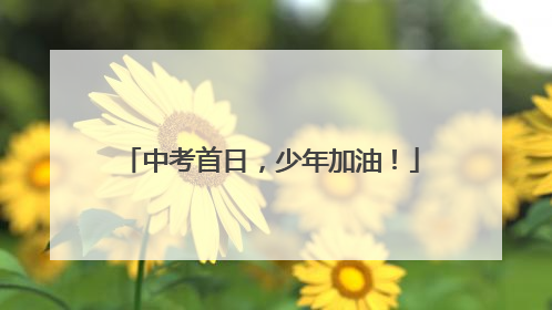 中考首日，少年加油！