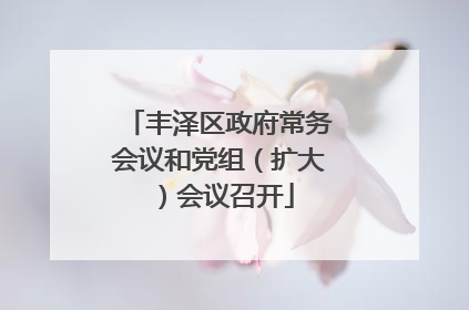 丰泽区政府常务会议和党组（扩大）会议召开