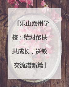 乐山嘉州学校：结对帮扶共成长，送教交流谱新篇