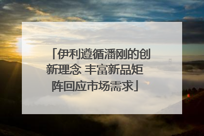 伊利遵循潘刚的创新理念 丰富新品矩阵回应市场需求