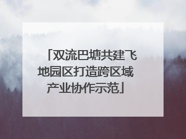 双流巴塘共建飞地园区打造跨区域产业协作示范