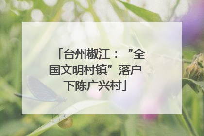 台州椒江：“全国文明村镇”落户下陈广兴村