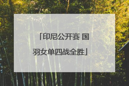印尼公开赛 国羽女单四战全胜