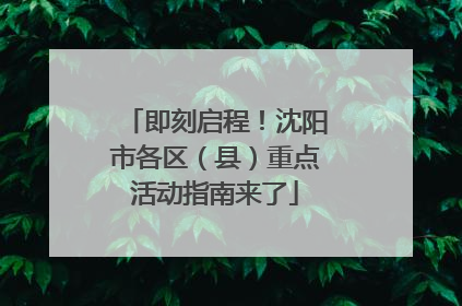 即刻启程！沈阳市各区（县）重点活动指南来了