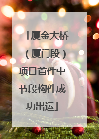 厦金大桥（厦门段）项目首件中节段构件成功出运