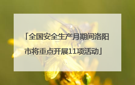 全国安全生产月期间洛阳市将重点开展11项活动