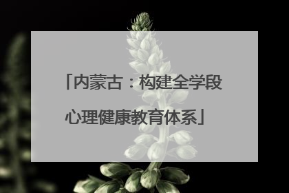 内蒙古：构建全学段心理健康教育体系