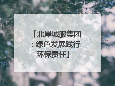 北岸城服集团：绿色发展践行环保责任