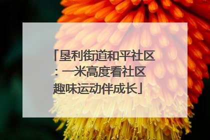 垦利街道和平社区：一米高度看社区 趣味运动伴成长